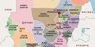 Carte du Soudan régions